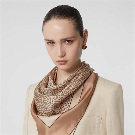 burberry schal camel monogramm|burberry silk scarf.